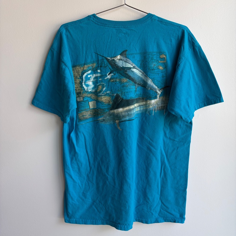 Guy Harvey Mens Marlin Sailfish Graphic T-Shirt Blue Large